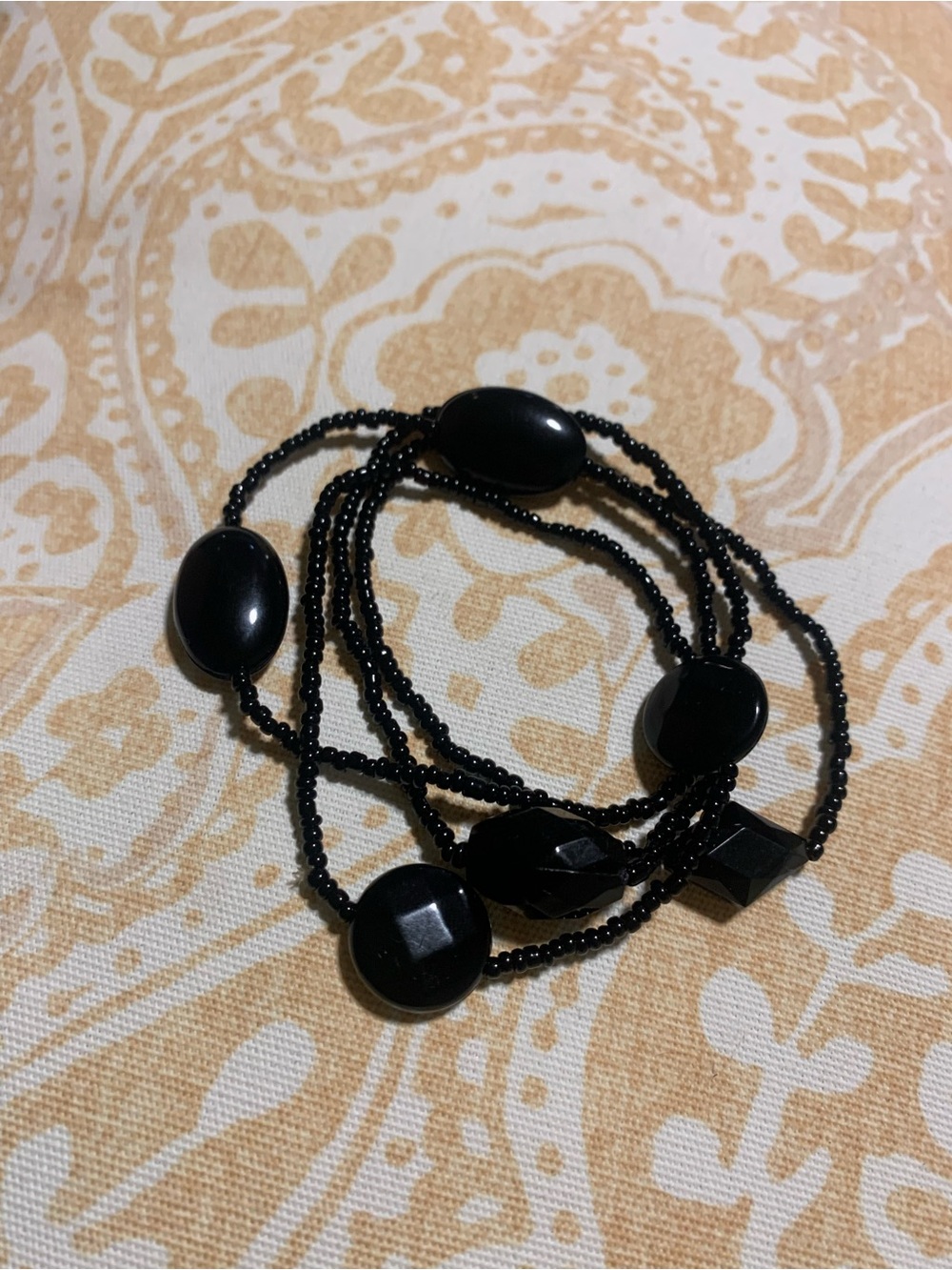 Black Multi-Strand Bead Bracelet - Unbranded